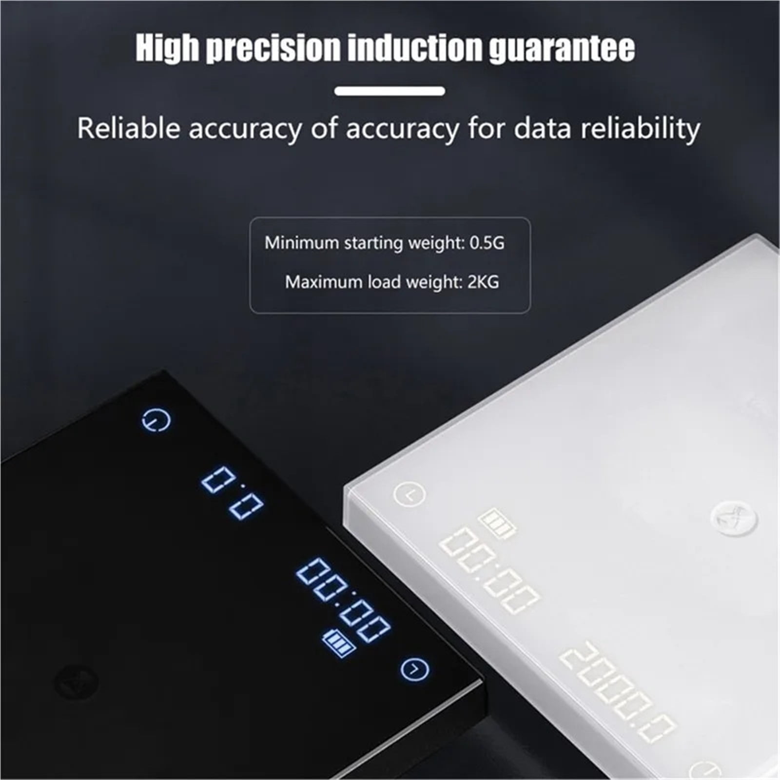 New Version Black Mirror Basic Coffee Scale Kitchen Scales with Auto Timing for Both Espresso and Pour Over Digital