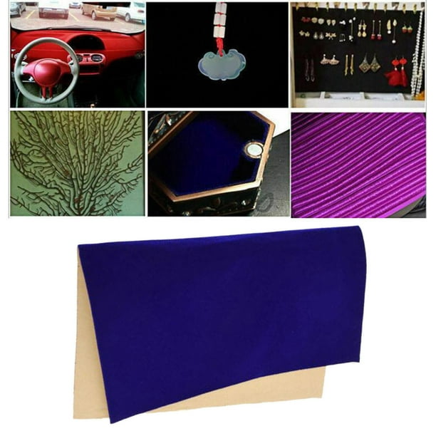 Revestimiento adhesivo Flock Materiales autoadhesivos para cajones de joyería Azul Hugo parte trasera adhesiva de tela de terciopelo
