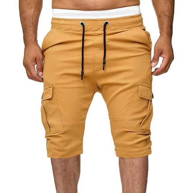 Diufon Men's Athletic Shorts Drawstring Waisted Outdoor Sport Shorts Spring Summer Hiking Shorts with Pockets