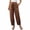 ☪515-Coffee, variant on Women's Solid Loose Casual Linen Drawstring Long Pants with Pockets - Relaxed Trousers for Beach and Vacation, Pants for Women
