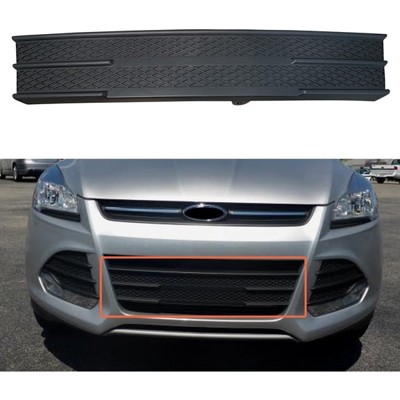 Front Lower Grille Compatible with 2013-2016 Ford Escape, Bumper Honeycomb Hood Grill Carbon Black