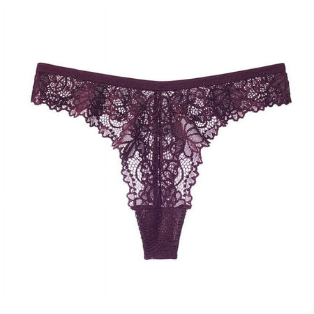 ZVNAH Womens Floral Lace G-string Thongs  Sexy See Though Underwear  Valentine s Day Gifts  Plus Size Panties  Low Waist Underpants