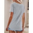 thumbnail image 3 of Women's T Shirts V-Neck Short Sleeve Athletic Shirts Tee Tops, 3 of 4