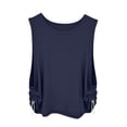 thumbnail image 5 of OIOLOYJM Women's Workout Tank Tops Lightweight Sleeveless Workout Tops Side Ruched Yoga Athletic Running Shirts Elegant Casual Gym Cozy Clothes Dark Blue S, 5 of 7