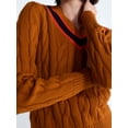 thumbnail image 4 of Free Assembly Women's and Women's Plus Cotton Cable Knit Sweater, Midweight, Sizes XS-4X, 4 of 6