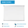 thumbnail image 3 of Bi-Silque MA03759214 24 x 36 in. MasterVision Ayda Magnetic Steel Dry-Erase Board, White, 3 of 14