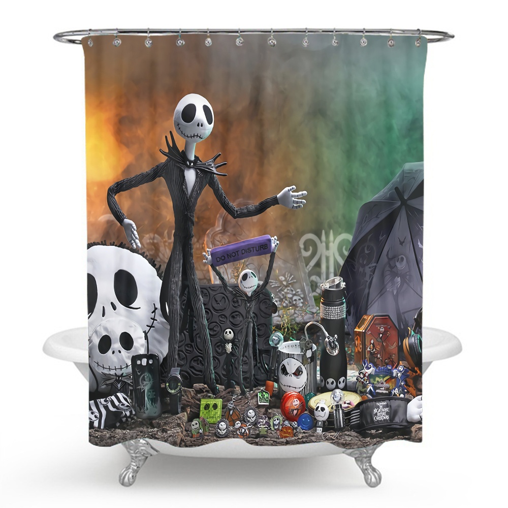 Shower Curtain The Nightmare Before Christmas Bathroom Decor Jack and