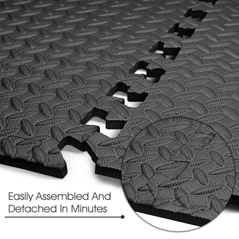 Exercise Flooring Mats - Foam Rubber Interlocking Puzzle Tiles 12