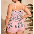 thumbnail image 2 of ITAWES Women's Plus Size Two Piece Tankini Swimsuit Tummy Control Floral Flowy Skirt Top High Waisted Boyshort Beachwear, 2 of 5