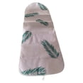 thumbnail image 3 of Toalla de planchado con plancha de vapor y estampado de flores, tabla de planchar de 140 x 50 cm plumas verdes, 3 of 6