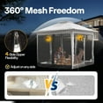 thumbnail image 4 of SPECSTAR Pop Up Gazebo 10x10ft Outdoor Canopy Tent with Mosquito Netting & 2 Tiers Roof for Patio Garden Backyard, Beige, 4 of 9