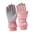 thumbnail image 3 of Guantes de invierno con forro polar, térmicos, antideslizantes y cómodos para esquiar en la nieve. mujeres rosadas, 3 of 9