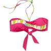 Juniors Color-Block Bandeau Halter Bikini Top
