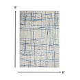 thumbnail image 1 of homeroots home decor 385864 6’ x 9’ Ivory and Blue Irregular Grids Area Rug, 1 of 1