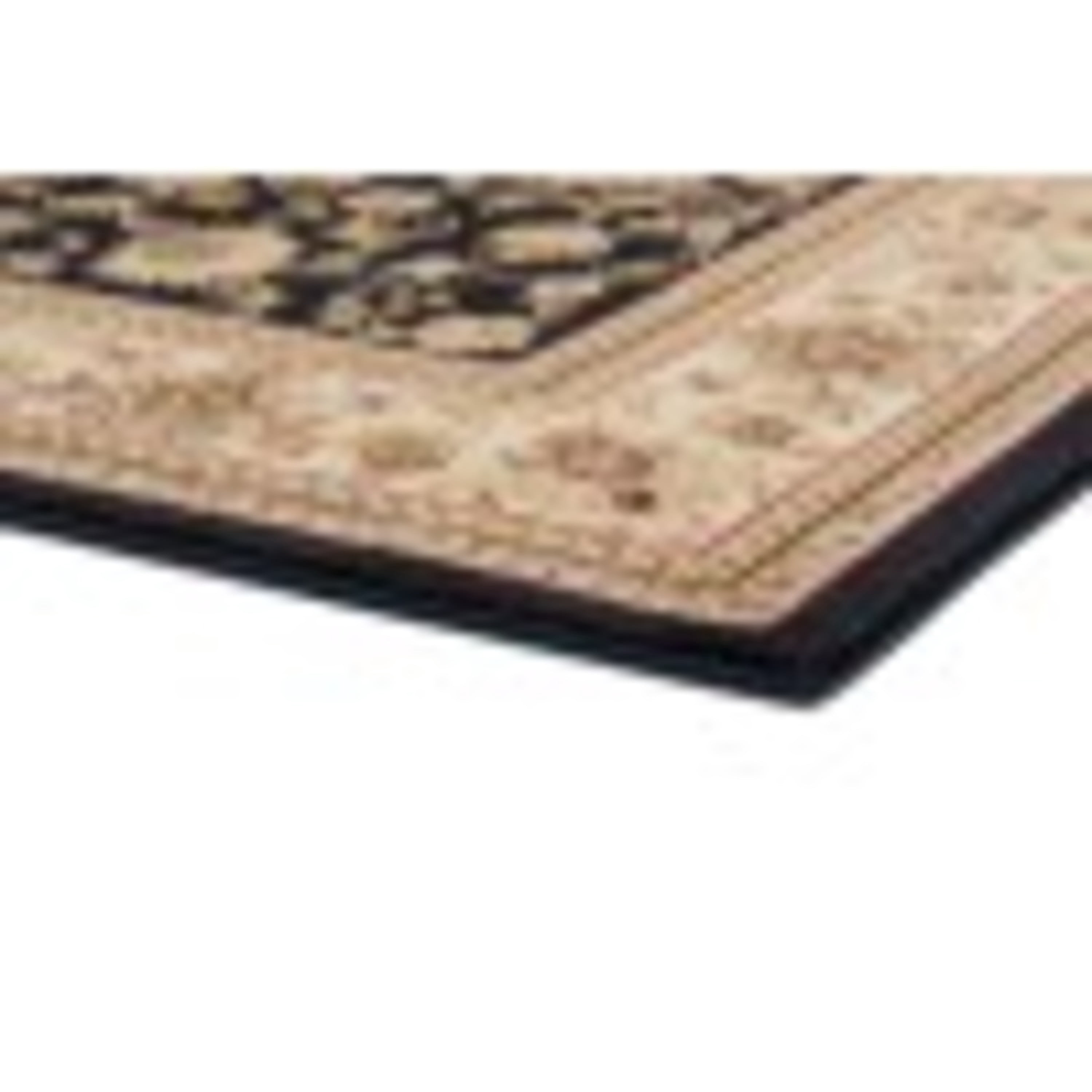 Sensation Transitional 2' x 10' Black and Beige Polypropylene Indoor Area Rug