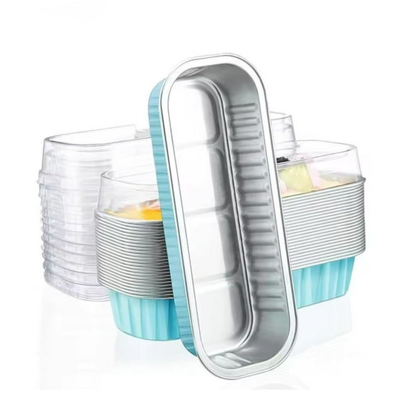 10 Pack Heavy Duty Aluminum Foil Pans, Blue Aluminum Foil Baking Pan Half Size Double Thick Tin Foil Food Container with Lids for Baking, Meal Prep, Freezer and Takeout