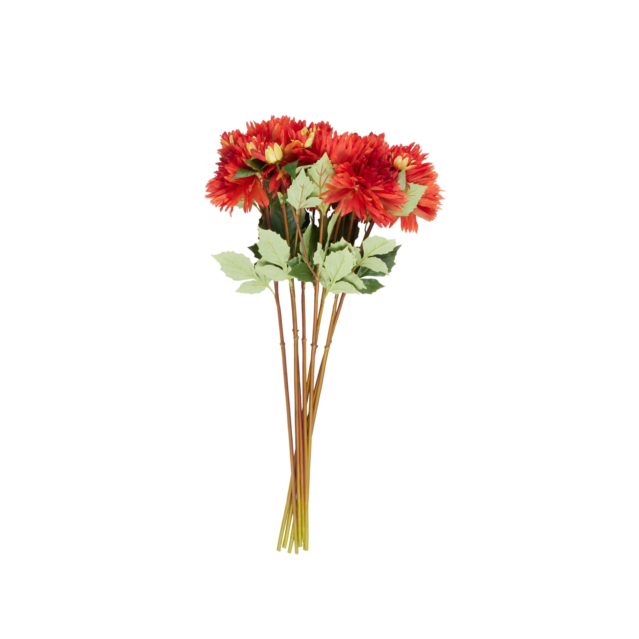 31" Plastic Floral Tall Dahlia Artificial Flower Stem, by DecMode (8 Count)