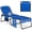 Blue, variant on Lounge Chair for Outside, 440lbs 27” Oversize Folding Beach Tanning Sunbath Chair with Adjustable Backrest & Removable Pillow, Lightweight Portable Patio Lounger for Lawn Poolside (1, Grey)