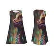 thumbnail image 7 of KLL Rainbow Scales Fantasy Dragon Pattern Womens Summer Dresses 2025,Loose Round Neck Sleeveless Sundresses Tank Dresses with Pockets, 7 of 7