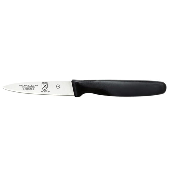 Mercer Cutlery Paring Knife,3 in Blade,Black Handle M23900