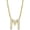 Gold, variant on Initial Letter M Necklace, Moissanite, 925 Sterling Silver, Yellow Gold Vermeil