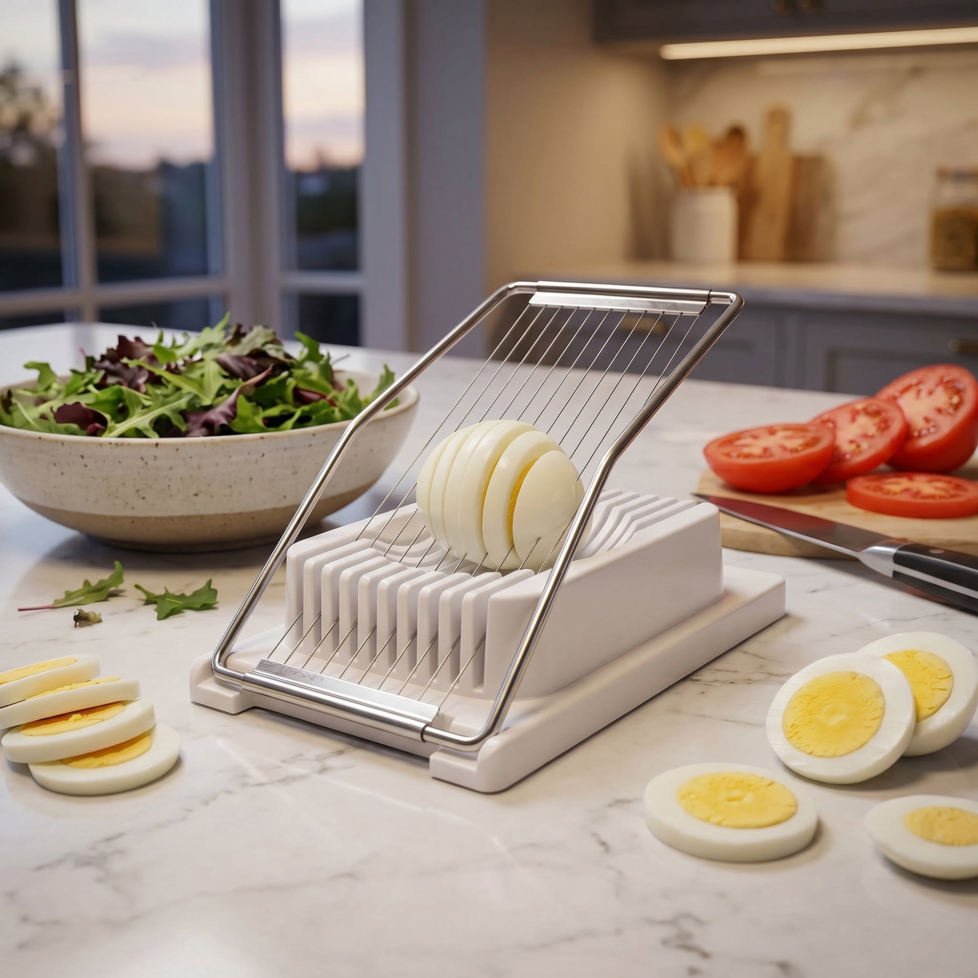 Unique Bargains Stainless Steel Wire Luncheon Meat Slicer for Cooking White 5"x7.8"
