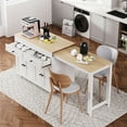 thumbnail image 1 of MODERNLUXE 74.5" Kitchen Island with Extendable Dining Table,Rolling Kitchen Island on Wheels with Spice Rack, 2 Drawers and 4 Door Cabinet, Mobile Storage Islands Cart for Kitchen Dining Room, White, 1 of 10