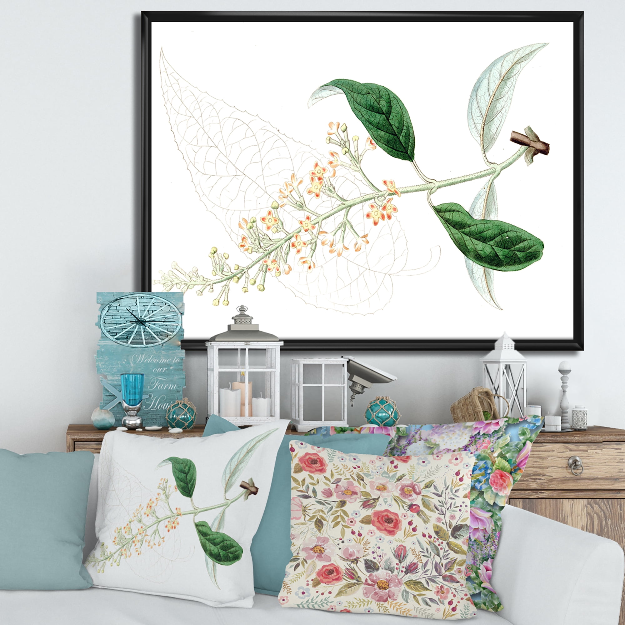 Designart 'Ancient Plant Life XXVII' Traditional Framed Canvas Wall Art Print