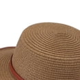 thumbnail image 4 of Noric Women Summer Sun Hat Vintage Flat Top Wide Brim Straw Hat with Belt Buckle UV Protection, 4 of 5