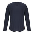 thumbnail image 4 of Drindf Mens Long Sleeve Muscle T Shirts Ribbed Knit Basic Tees Casual V Neck Tops Solid Color T-Shirt Lightweight Slim Fit Tshirt Top for Men Plain T-shirts, 4 of 8