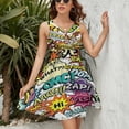 thumbnail image 3 of Comics Pop Art Dress Summer Street Style Dresses Female Sleeveless Printed Sundress, 3 of 7