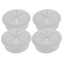 ETHZZLE 4Pcs White ABS Plastic Desk Grommet for Cable Management 2.8in Diameter