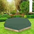 thumbnail image 4 of Cubierta impermeable para arenero, tela Oxford hexagonal, verde, anti UV, cubierta protectora para arenero, para juguetes de arenero, piscina y muebles (70,9 x 59 pulgadas), 4 of 5