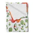 thumbnail image 2 of Poppy Flower Soft Flannel Fleece Throw Blanket, Blooming Poppies Buds and Green Leaves Scattered on White Backdrop, Cozy Plush for Indoor and Outdoor Use, 50" x 70", Vermilion Coral, by Ambesonne, 2 of 5