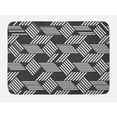 thumbnail image 1 of Grey Bath Mat, Abstract Art with Stripes and Hexagons Geometrical Irregular Design Illustration, Plush Bathroom Decor Mat with Non Slip Backing, 29.5" X 17.5", Dark Grey White, by Ambesonne, 1 of 2