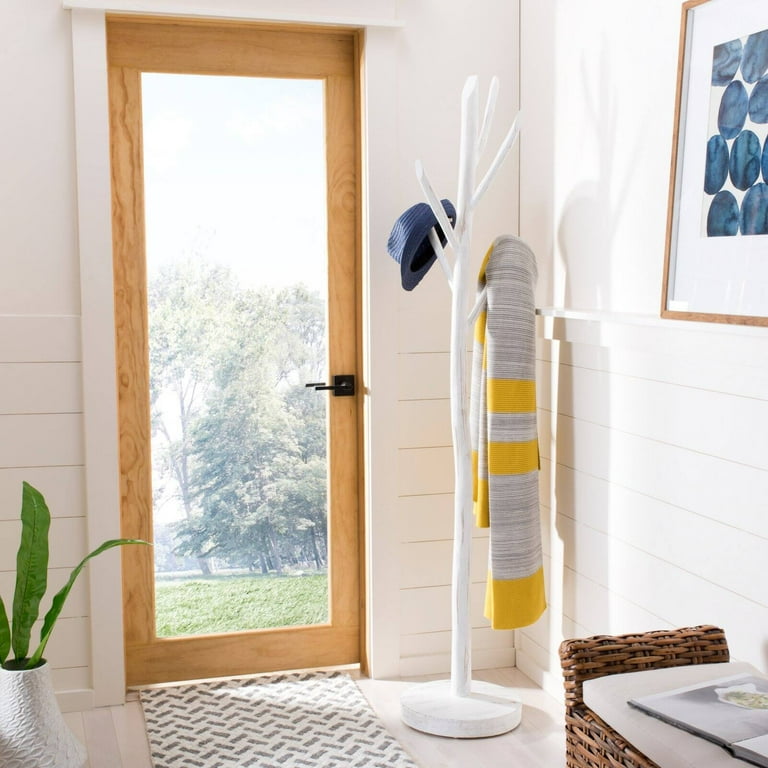 Safavieh Walter Distressed White 5-Hook Coat Stand Safavieh Walter Distressed White 5-Hook Coat Stand