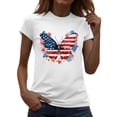 thumbnail image 2 of Vetsdori Womens Patriotic Shirts Short Sleeve USA Years Anniversary Pullover Summer 4th of July Graphic Crew Neck,Red White and Blue Casual Tops for Women Independence Day, 2 of 7