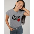 thumbnail image 2 of Love With Rose T-Shirt Women -Image by Shutterstock, Female Medium, 2 of 4