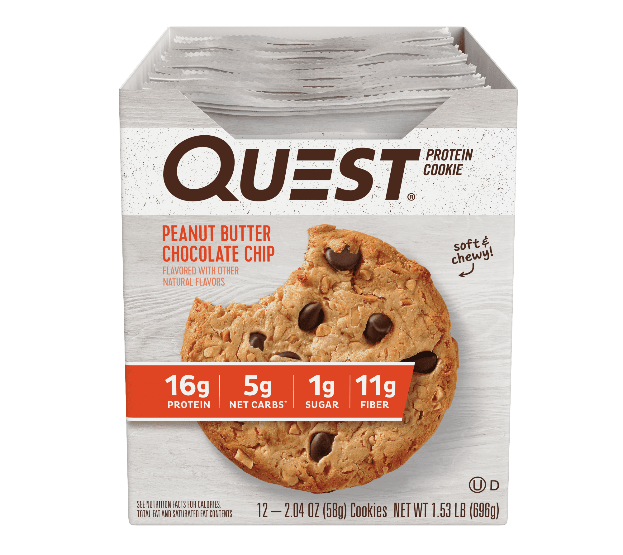 Quest Protein Cookie, Peanut Butter Chocolate Chip, 16g Protein, 12 ct
