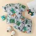 thumbnail image 2 of Toddler Boys Short Sleeve Cartoon Dinosaur Prints T Shirt Pullover Tops Shorts Kids Outfits Size 18-24 Months, 2 of 6
