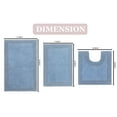 thumbnail image 2 of Home Weavers Luxury Collection 100% Cotton Reversible Bathroom Rug Set Machine Washable Bathroom Rug-17"x24", Bath Rug- 21"x34", U Shaped Contour- 20"x20", Blue Color 3 Piece Bath Rug set, 2 of 5