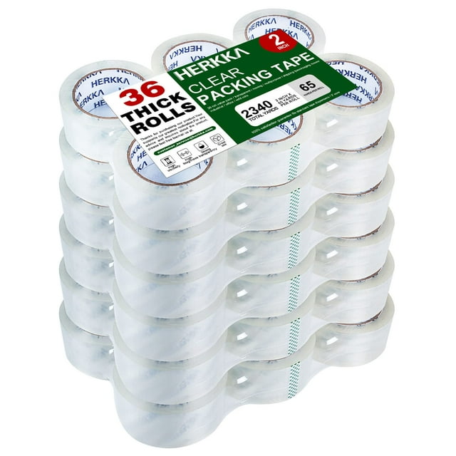 Cinta adhesiva transparente HERKKA, 36 rollos, 59,4 m x 50 mm, total 2140 m