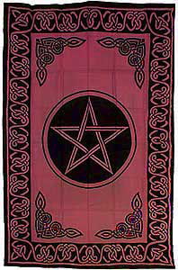 Red and Black Pentacle Altar Cloth 