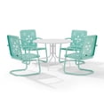 thumbnail image 6 of Crosley Furniture Azalea 5Pc Round Retro Outdoor Dining Set in Aqua/White Satin, 6 of 10
