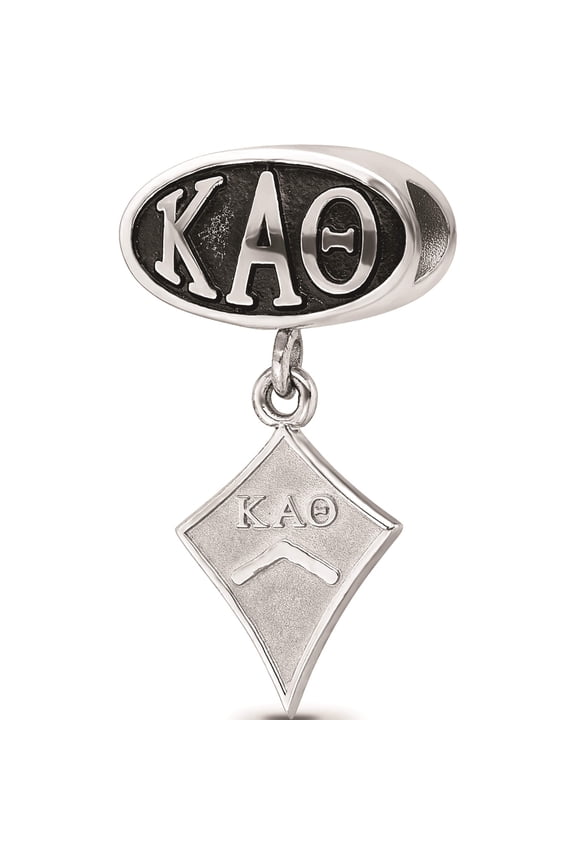Sterling Silver Logoart Kappa Alpha Theta Oval With Kite Dangle Bead (41 X 8) Made In United States kat004bd-ss