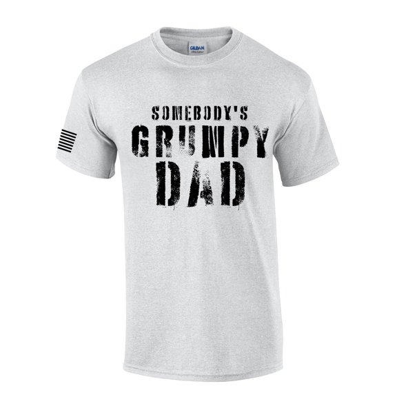 Mens Funny Dad Fathers Day Someones Grumpy Dad Grandpa Short Sleeve T-shirt Graphic Tee-Ash Grey-medium