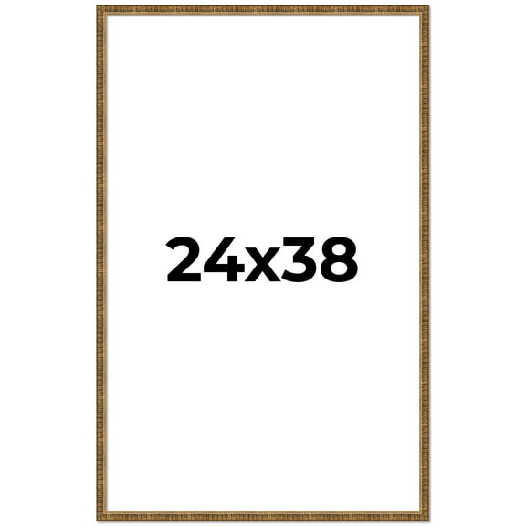 24x38 Frame Gold Picture Frame - Complete Modern Photo Frame Includes UV Acrylic Shatter Guard