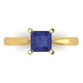 thumbnail image 2 of 1ct princess cut blue tanzanite 14k yellow gold Bridal Wedding Engagement Promise Anniversary Ring for Women size 8.75, 2 of 7