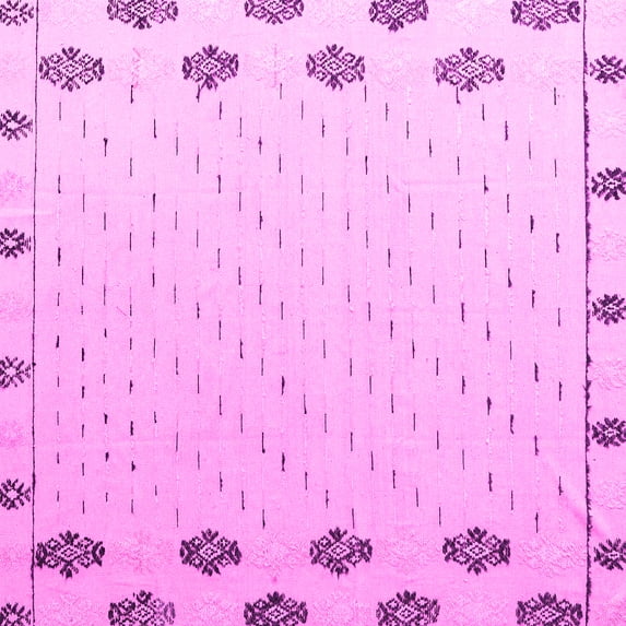 Ahgly Company Indoor Square Solid Pink Modern Area Rugs, 8' Square