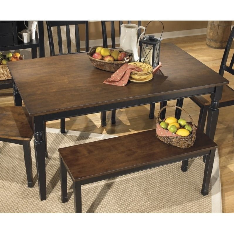 Signature Design By Ashley Owingsville Rectangular Dining Room Table Casual Style Black Brown Walmart Com Walmart Com